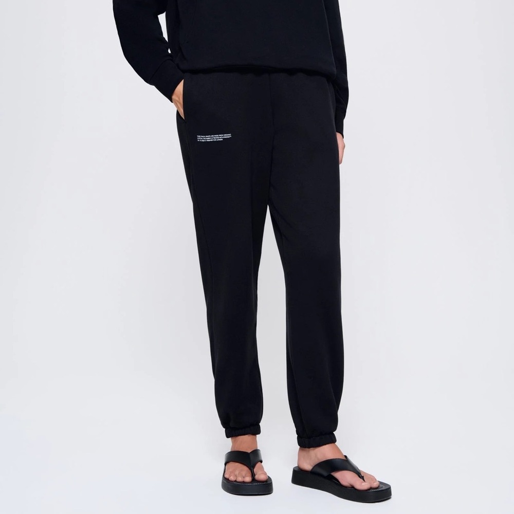 Pangaia heavyweight recycled cotton track pants in black, size small